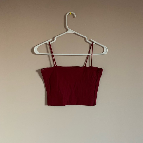 Crop tank top, red burgundy, xs - Picture 2 of 2